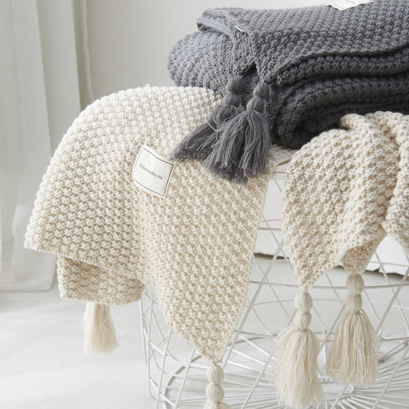 White knitted online throw