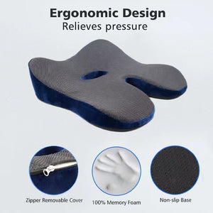 Wheelchair Memory Foam Cushion Comfort Pressure Relief Removable Zip Cover  